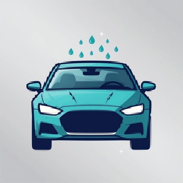 Auto mit Wassertropfen — Autopflege