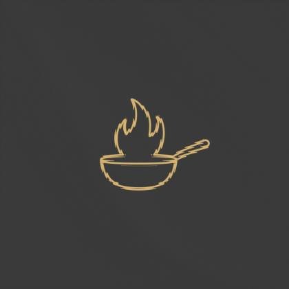 Pfanne mit Flamme (Monolinie)