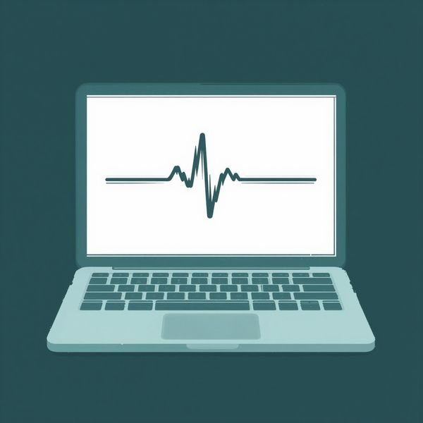Laptop mit Pulslinie — PC-Notdienst