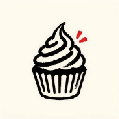 Cupcake (Tuschepinsel)