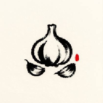 Knoblauch (Tuschepinsel)
