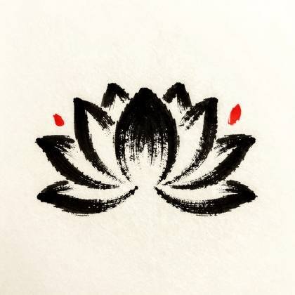 Lotusblüte (Tuschepinsel)