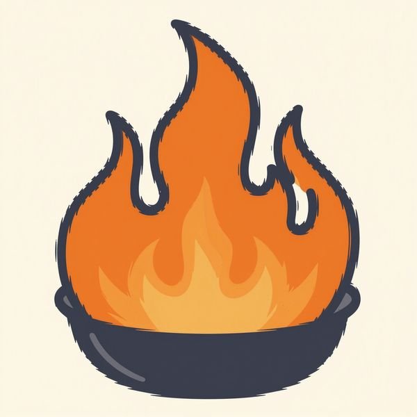 Pfanne mit Flammenwurf — Wok & Grill