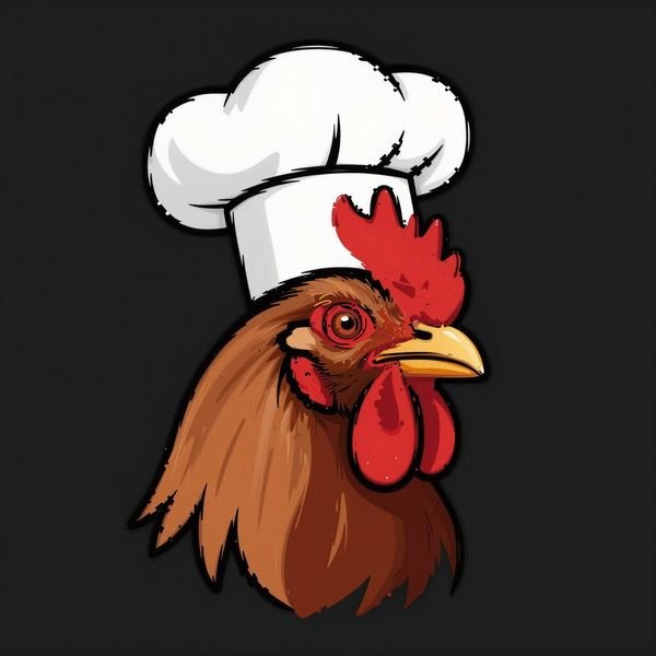 Hahn mit Kochmütze — Hähnchengrill