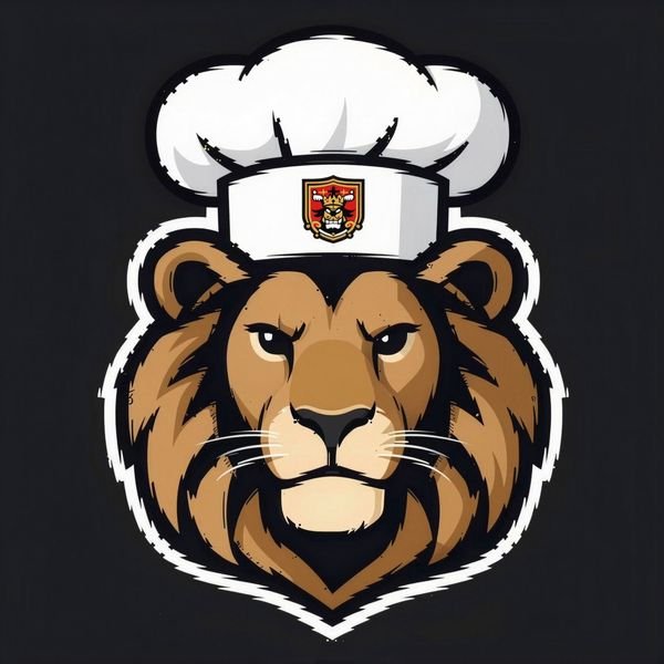Löwe mit Kochmütze — Grillrestaurant