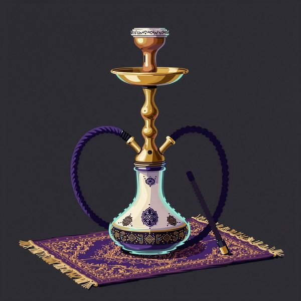 Shisha auf Ornament-Teppich — Lounge