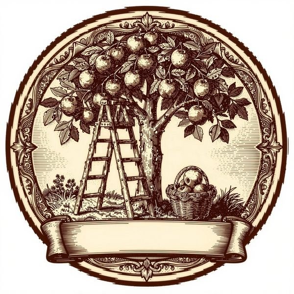 Apfelbaum mit Leiter — Obsthof