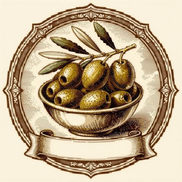 Olivenzweig mit Schale — Ölhandel