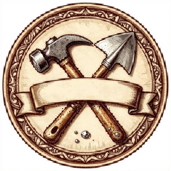Hammer & Kelle im Wappen — Bau & Handwerk