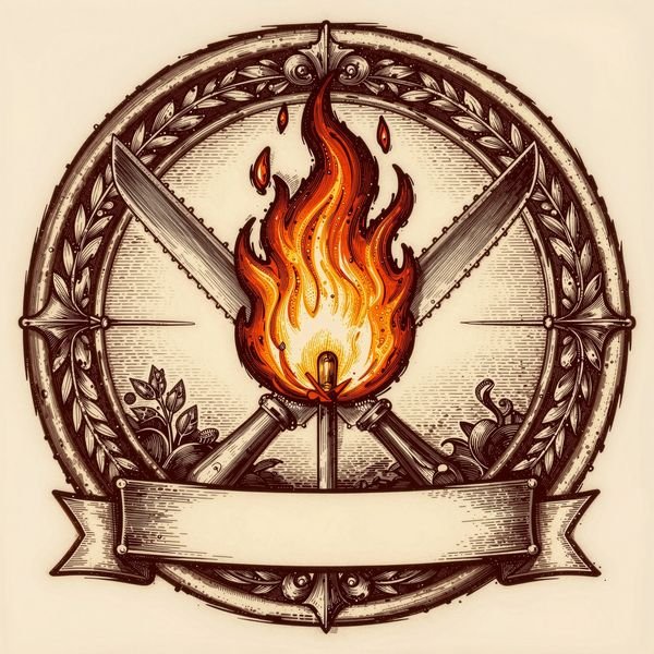 Flamme mit Messern