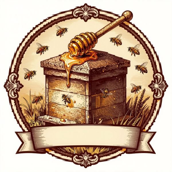 Honigheber über Bienenkorb — Imkerei