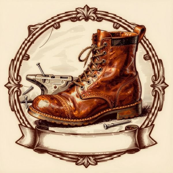 Stiefel auf dem Amboss