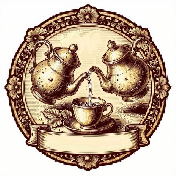 Zwei Teekannen über der Tasse — Teehaus