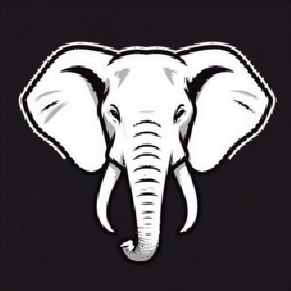 Elefant mit erhobenem Rüssel — Glück & Familie
