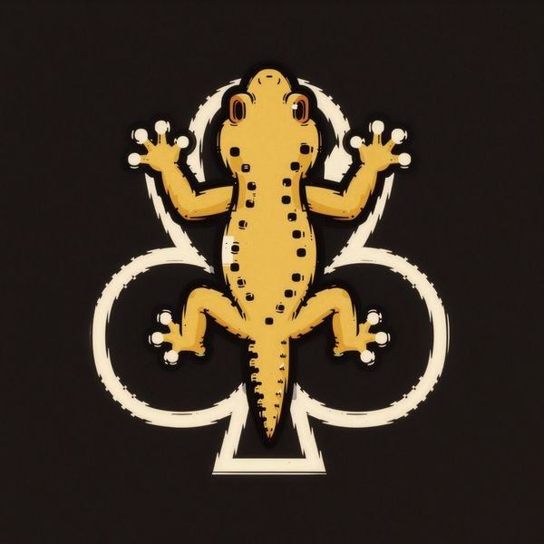 Gecko auf Spielkarten-Kreuz — Freizeit & Gaming