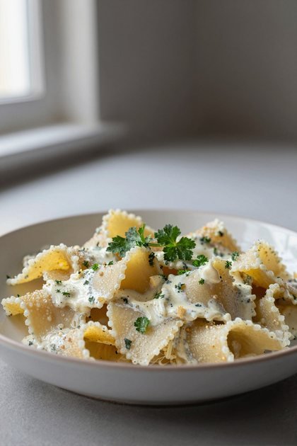Pasta in Sahnesoße (hoch)