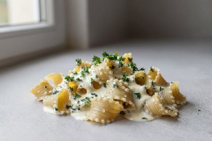 Pasta in Sahnesoße (quer)