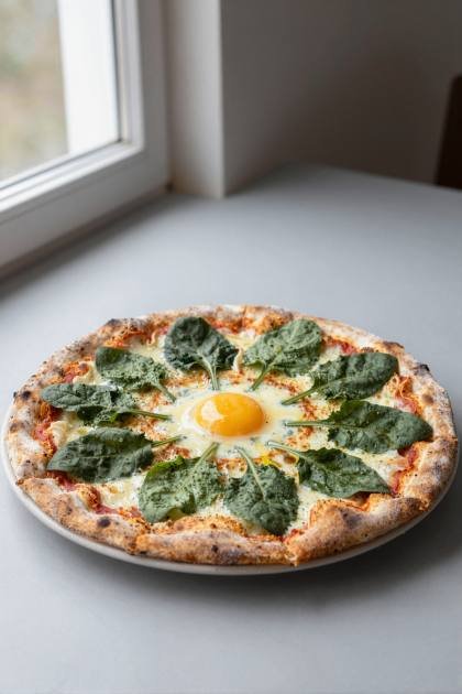 Spinatpizza (hoch)