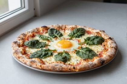 Spinatpizza (quer)