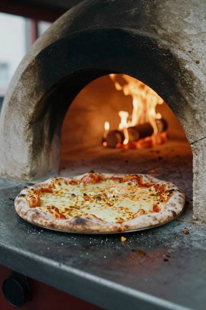 Pizza im Steinofen