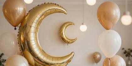 Halbmond-Ballons in Gold