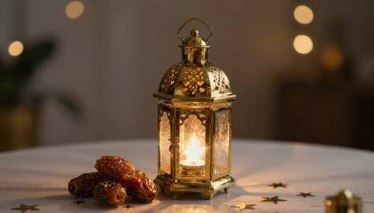 Goldene Laterne mit Datteln