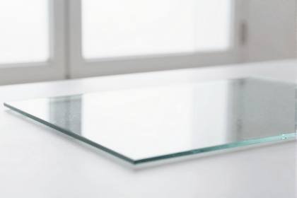 Klarer Streifen auf poliertem Glas