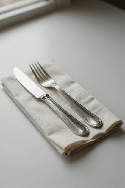 Besteck & Serviette (hoch)