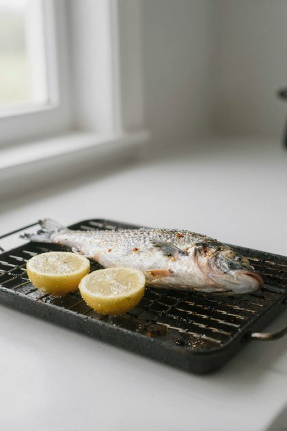 Fisch vom Grill (hoch)
