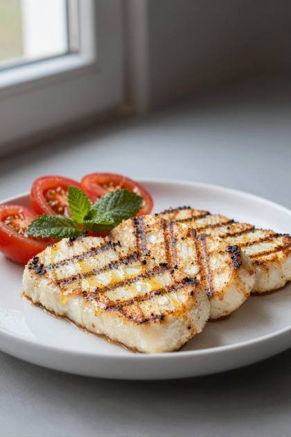 Gegrillter Halloumi (hoch)