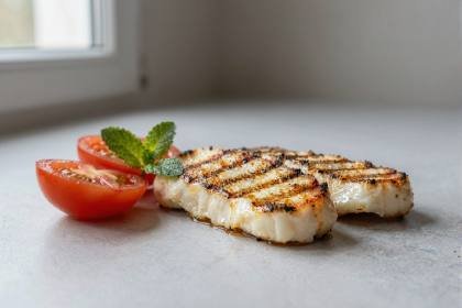 Gegrillter Halloumi (quer)
