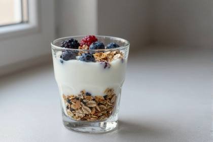 Joghurt mit Granola (quer)