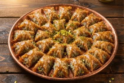 Baklava-Blech von oben