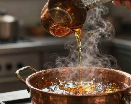 Sirup wird gegossen