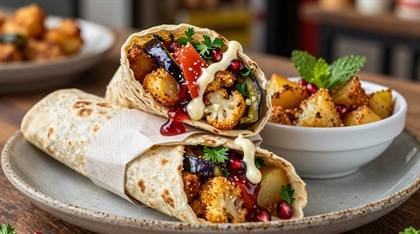 Falafel-Wrap mit Beilagen