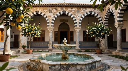 Damaszener Innenhof mit Springbrunnen