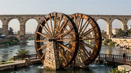 Wasserräder am Aquädukt