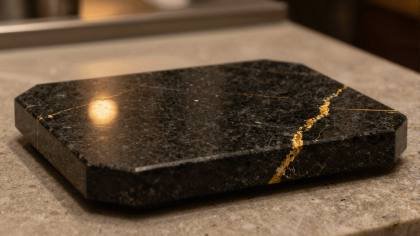 Schwarzer Marmor mit Goldadern