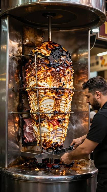 Dönerspieß am Grill