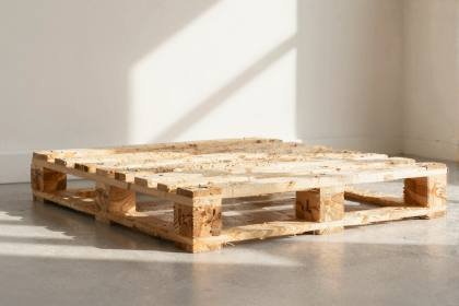 Holzpalette hochkant